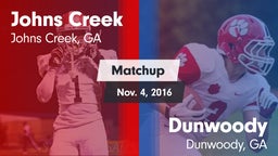 Matchup: Johns Creek High vs. Dunwoody  2016