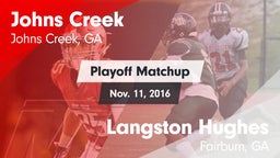 Matchup: Johns Creek High vs. Langston Hughes  2016