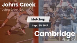 Matchup: Johns Creek High vs. Cambridge  2017