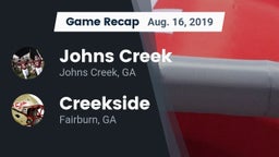 Recap: Johns Creek  vs. Creekside  2019