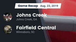 Recap: Johns Creek  vs. Fairfield Central  2019
