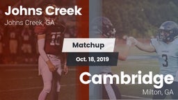 Matchup: Johns Creek High vs. Cambridge  2019