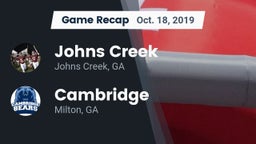 Recap: Johns Creek  vs. Cambridge  2019
