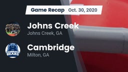 Recap: Johns Creek  vs. Cambridge  2020