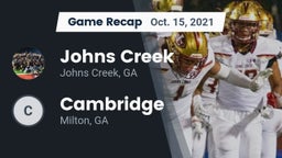 Recap: Johns Creek  vs. Cambridge  2021