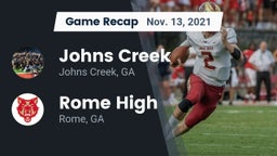 Recap: Johns Creek  vs. Rome High 2021