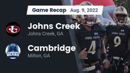 Recap: Johns Creek  vs. Cambridge  2022