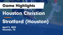Houston Christian  vs Stratford  (Houston) Game Highlights - April 5, 2022