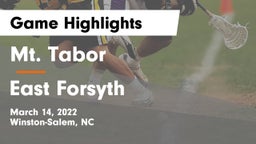 Mt. Tabor  vs East Forsyth  Game Highlights - March 14, 2022