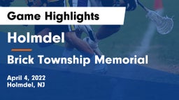 Holmdel  vs Brick Township Memorial  Game Highlights - April 4, 2022