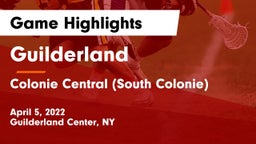 Guilderland  vs Colonie Central  (South Colonie) Game Highlights - April 5, 2022