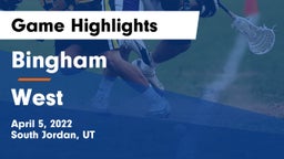 Bingham  vs West  Game Highlights - April 5, 2022