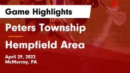 Peters Township  vs Hempfield Area  Game Highlights - April 29, 2022