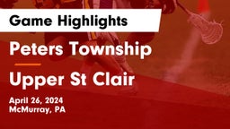 Peters Township  vs Upper St Clair Game Highlights - April 26, 2024