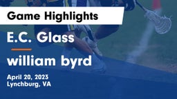 E.C. Glass  vs william byrd  Game Highlights - April 20, 2023