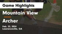 Mountain View  vs Archer  Game Highlights - Feb. 22, 2024
