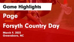 Page  vs Forsyth Country Day Game Highlights - March 9, 2023
