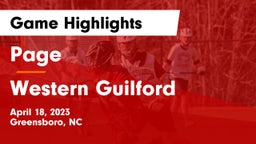 Page  vs Western Guilford  Game Highlights - April 18, 2023