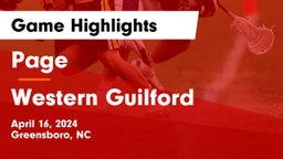 Page  vs Western Guilford Game Highlights - April 16, 2024
