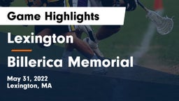 Lexington  vs Billerica Memorial  Game Highlights - May 31, 2022
