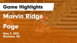 Marvin Ridge  vs Page  Game Highlights - May 9, 2023