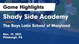 Shady Side Academy  vs The Boys Latin School of Maryland Game Highlights - Nov. 19, 2022