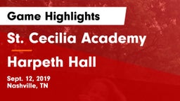 St. Cecilia Academy  vs Harpeth Hall Game Highlights - Sept. 12, 2019