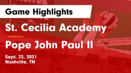 St. Cecilia Academy  vs Pope John Paul II Game Highlights - Sept. 23, 2021