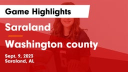 Saraland  vs Washington county  Game Highlights - Sept. 9, 2023