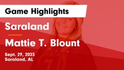 Saraland  vs Mattie T. Blount  Game Highlights - Sept. 29, 2023