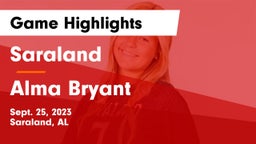 Saraland  vs Alma Bryant  Game Highlights - Sept. 25, 2023