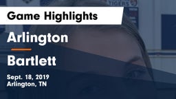 Arlington  vs Bartlett Game Highlights - Sept. 18, 2019