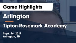 Arlington  vs Tipton-Rosemark Academy Game Highlights - Sept. 26, 2019