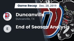 Recap: Duncanville  vs. End of Season Analysis 2019