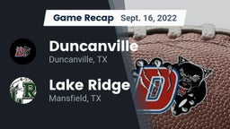 Recap: Duncanville  vs. Lake Ridge  2022