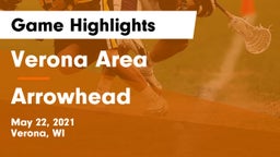 Verona Area  vs Arrowhead  Game Highlights - May 22, 2021