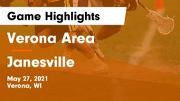 Verona Area  vs Janesville Game Highlights - May 27, 2021