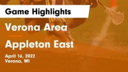 Verona Area  vs Appleton East  Game Highlights - April 16, 2022