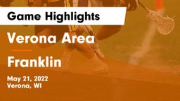 Verona Area  vs Franklin  Game Highlights - May 21, 2022