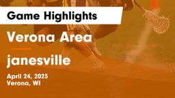 Verona Area  vs janesville  Game Highlights - April 24, 2023