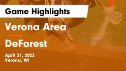 Verona Area  vs DeForest  Game Highlights - April 21, 2023