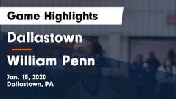 Dallastown  vs William Penn  Game Highlights - Jan. 15, 2020