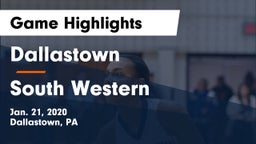 Dallastown  vs South Western  Game Highlights - Jan. 21, 2020