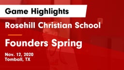 Rosehill Christian School vs Founders Spring Game Highlights - Nov. 12, 2020