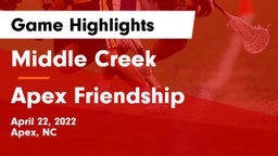 Middle Creek  vs Apex Friendship  Game Highlights - April 22, 2022