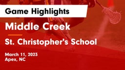 Middle Creek  vs St. Christopher's School Game Highlights - March 11, 2023