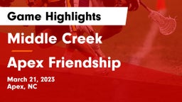 Middle Creek  vs Apex Friendship  Game Highlights - March 21, 2023