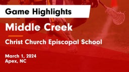 Middle Creek  vs Christ Church Episcopal School Game Highlights - March 1, 2024