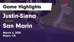 Justin-Siena  vs San Marin  Game Highlights - March 6, 2020