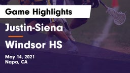 Justin-Siena  vs Windsor HS Game Highlights - May 14, 2021